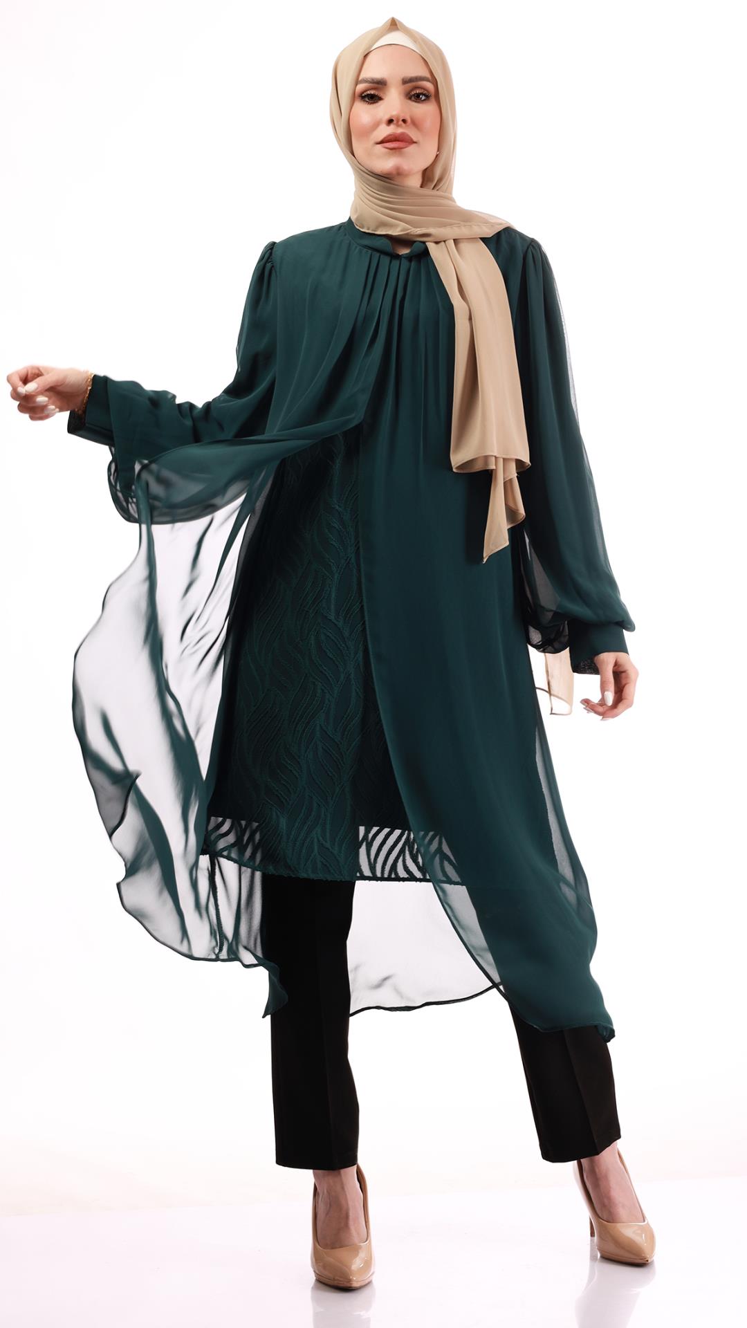 Long chiffon padded blouse 