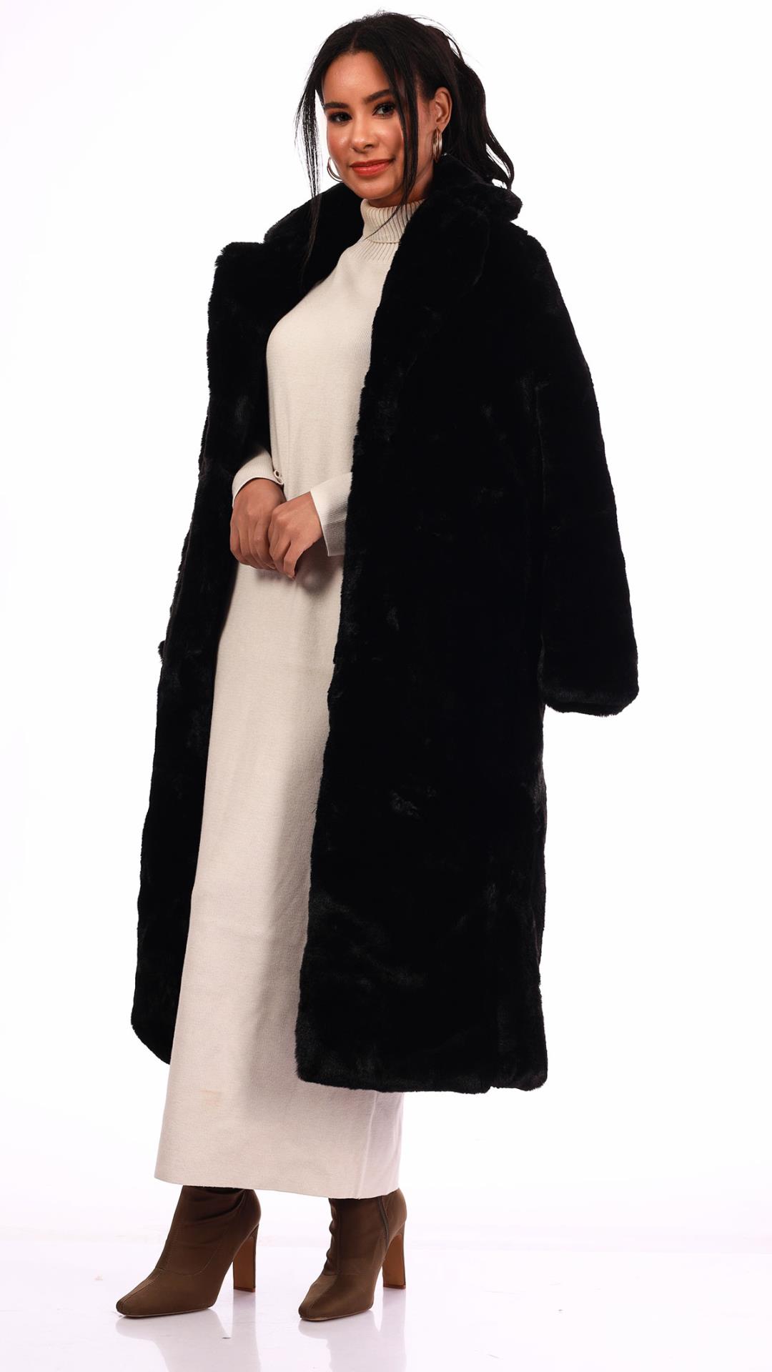 Long heavy fur jacket 